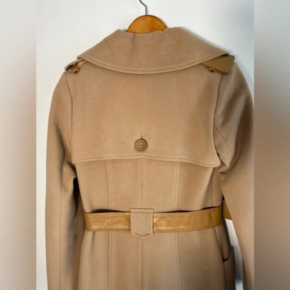 Mackage tan wool leather coat with buttons and pockets XS - Picture 13 of 15